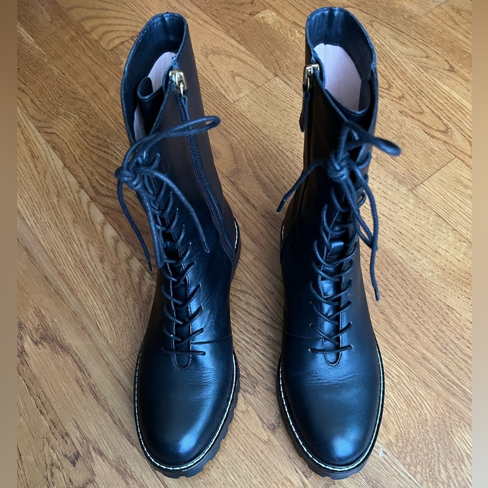 J.Crew lug sole lace up boots— genuine leather